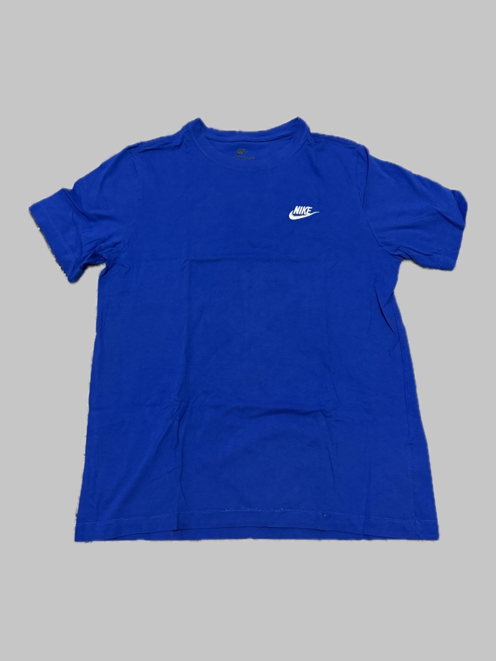 Nike Blue Short Sleeve Crew Tee with White Swoosh